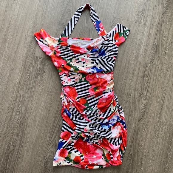 Guess Floral and Stripe mini Dress - Picture 4 of 6